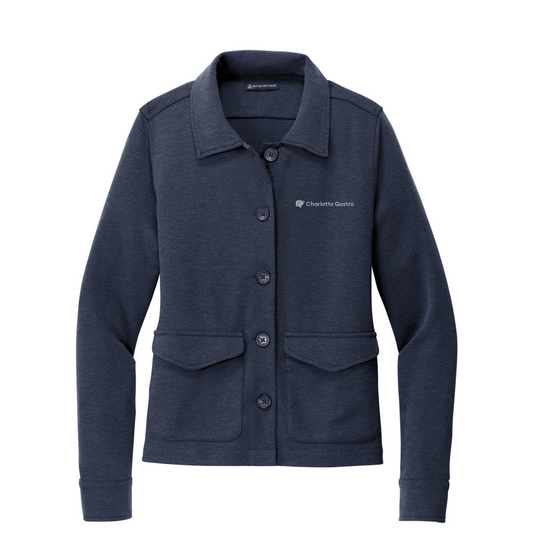 Brooks Brothers Women's Mid-Layer Stretch Button Jacket — Navy Blazer Heather